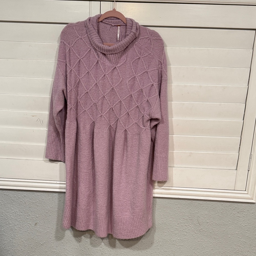 Free People Lavender Cowl Neck Sweater